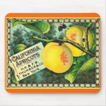 California Apricots - Vintage Crate Label Mouse Pad