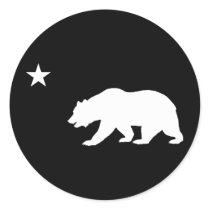 California Bear Round Stickers