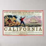 California Clipper Ship Historical Repro Poster posters