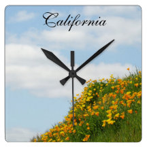 California Clock gifts Blue Sky flower meadow