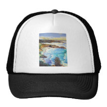 CALIFORNIA COASTLINE - ONE OF THE FIRST 10 OIL PAI TRUCKER HAT