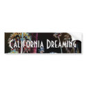 California Dreaming Palm Tree Neon Bumper Sticker bumper stickers