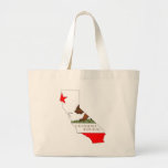 California Flag Map Canvas Bags