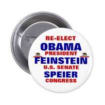 California for Obama Feinstein Speier Buttons