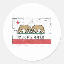 California Gay Marriage Flag Round Sticker