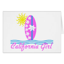 California Girl Pink Surfboard W/Sun