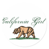 California Girl Round Stickers