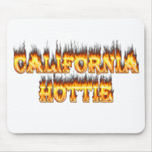 California Hottie fire and flames Mousepad
