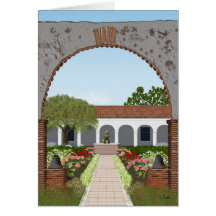 California mission greeting card, blank inside