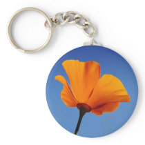 California Poppy Against Blue Sky Keychain