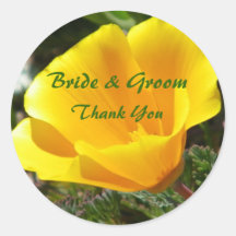 California Poppy Thank You Sticker