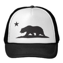 California Republic Bear - Black Mesh Hats