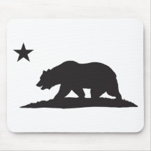 California Republic Bear - Black Mouse Pads