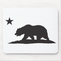 California Republic Bear - Black Mouse Pads