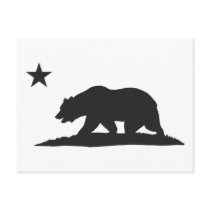California Republic Bear - Black Post Cards