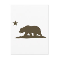 California Republic Bear - Brown Postcard