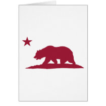 California Republic Bear - Red Greeting Card