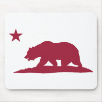 California Republic Bear - Red Mouse Pad