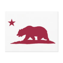 California Republic Bear - Red Postcards
