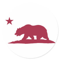 California Republic Bear - Red Sticker