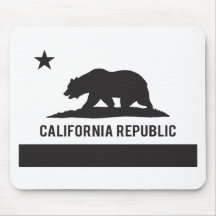 California Republic Flag - Black Mousepads