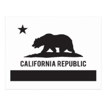 California Republic Flag - Black Post Card