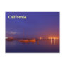 California sailboats in marina at dusk postcard