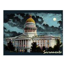 California State Capitol Moonlight Postcard