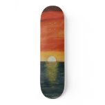 California Sunset West Coast SkateBoard Art