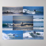 California Surfers Collage Poster posters