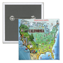 California USA Map Buttons