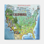 California USA Map Fridge Magnet