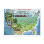 California USA Map postcards