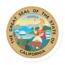 California, USA Round Sticker