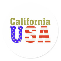 California USA! Round Sticker