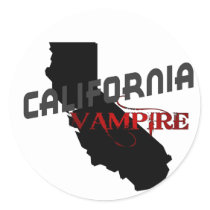 California Vampire Round Stickers