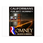 Californians for Mitt Romney 2012 Post Card