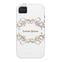 caligraphic background frame, label. iPhone 4/4S cover