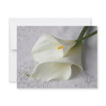 calla lilies on linen invitation