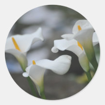 Calla Lilly Mug Round Stickers