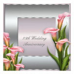 Calla Lily 25th Wedding Anniversary Party Custom Invite