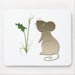 Calla lily and cute mouse mouse mat