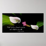 Calla Lily Flowers Light to Feet Scripture Print