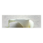 calla lily on old script handwriting bookmark business cards