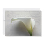 calla lily on old script handwriting invitation