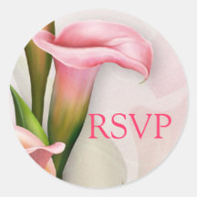 Calla Lily Pink RSVP Envelope Seal Stickers