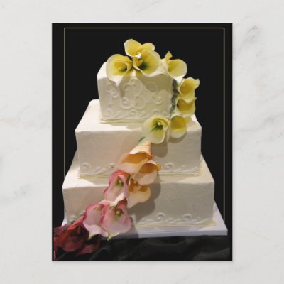 Calla lily wedding cake postcard by perfectpostage
