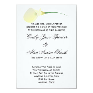 Calla lily wedding invitations kit