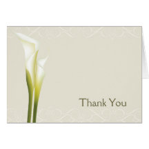 Calla Lily Wedding Thank You cards
