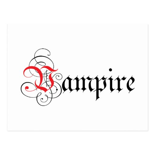 Calligraphic  Vampire Post Card